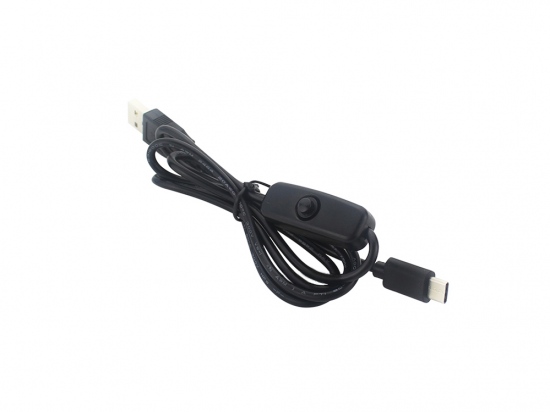USB Connection Cable USB A <-> USB C 1 meter with switch black